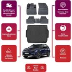 Citroen C5 Aircross 2025 Model Üst Bagaj Havuzu+4d Araca Özel Havuzlu Paspas Takımıı Maxii - Siyah