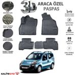Citroen Nemo 2009 Model Tam Uyumlu Kokusuz 3D Havuzlu Paspas - Siyah