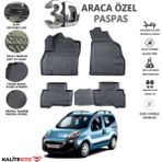 Citroen Nemo 2012 Model Tam Uyumlu Kokusuz 3D Havuzlu Paspas - Siyah