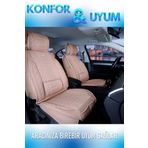 Citroen Nemo 2+1 Parçalı Lüx Deri Oto Koltuk Kılıfı Ön Arka Takım Royal BEJ