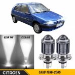 Citroen Saxo 1996-2005 Uyumlu Mercekli Far Ampulü Led Xenon Beyaz Renk Far Şimşek Etkili Csp Led Lamba Uzun Kısa 2 Adet Takım