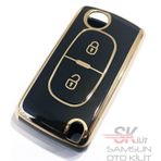 Citroen Uyumlu Berlingo C3 C4 C5 Nano Silikon Anahtar Kılıfı Kumanda Kılıfı Siyah 2 Tuşlu