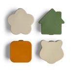 Citron 1061008 Grey/Green/Caramel 4'lü Silikon Beslenme Kutusu Düzenleyicileri