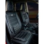 Citron C3 Air Cros Uyumlu Yarı Deri Oto Koltuk Bel Destekli Airbağ Uyumlu 5 Li Set Siyah-Beyaz - ELİT - Siyah - Beyaz