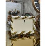 CITY gold Porselen Burgulu Gold ve Krem Dikdörtgen Sunum & Servis Tabağı & Dekoratif Sunumluk