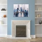 City Of Smurfs Yağlı Boya Dokulu Tablo 50X70 Gold Çerçeveli