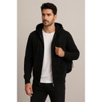 citycenterfashion Erkek Rahat Kalıp Kapüşonlu Kalın Üç İplik Fermuarlı Ceket Sweatshirt cty-brd-101