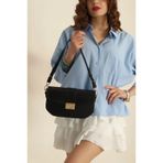 Citycenterfashion Gold Toka Kapamalı Omuz Çanta, Tek Ebat, Cty-Lbn-0956, Siyah, Kadın