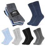 CityComfort Kadın çorabı, 5'li veya 2'li paket, yumuşak yumuşak çoraplar, kadınlar ve gençler için, kış için sıcak tutan yün çorap, Mavi / Gri, 37-40