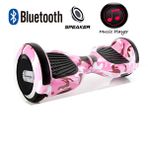 Citymate CS-600 Kasa Pembe Kamuflaj Grafity 6.5 Bluetooth Hoparlörlü Elektrikli Kaykay Hoverboard ve Çanta