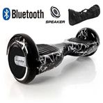 Citymate CS-600 Kasa Siyah Dalga Grafity 6.5 Bluetooth Hoparlörlü Elektrikli Kaykay Hoverboard ve Çanta