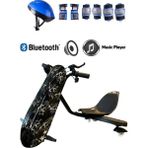 Citymate Drift Car Bluetooth Hoparlörlü Graffiti Desenli Drift Scooter Kask-Dizlik Seti Hediyeli - KASA26