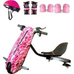 Citymate Drift Car Elektrikli Kaykay Bluetoothlu - Ledli 350W Motor 20 Km/h Hız Kask Seti Hediye Pembe - Pembe Kamuflaj