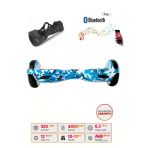 Citymate Elektrikli Kaykay Hoverboard 6.5 Inch Mavi Kamuflaj Grafity Desenli Akıllı Dengeli Çanta Hediyeli D03