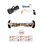 CityMate Elektrikli Kaykay Hoverboard Bluetooth Hoparlörlü 6.5 İnç Grafiti D04 - Çanta Hediye