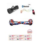 CityMate Elektrikli Kaykay Hoverboard Bluetooth Hoparlörlü 6.5 İnç Grafiti D09 - Çanta Hediye