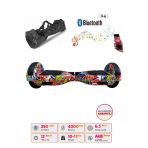 CityMate Elektrikli Kaykay Hoverboard Bluetooth Hoparlörlü 6.5 İnç Grafiti D11 - Çanta Hediye