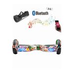 CityMate Elektrikli Kaykay Hoverboard Bluetooth Hoparlörlü 6.5 İnç Grafiti D19 - Çanta Hediye