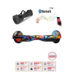CityMate Elektrikli Kaykay Hoverboard Bluetooth Hoparlörlü 6.5 İnç Grafiti D26 - Çanta Hediye