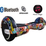 Citymate Elektrikli Kaykay Hoverboard Bluetooth Hoparlörlü 6.5 Inch Akıllı Dengeli - Gökkuşağı Grafiti Desenli - TURUNCU GRAFİTİ