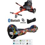 Citymate Elektrikli Kaykay Scooter Hoverboard Akıllı Dengeli + Hover Kart + Çanta Full Paket - Gökkuşağı