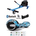 Citymate Elektrikli Kaykay Scooter Hoverboard Akıllı Dengeli + Hover Kart + Çanta Full Paket - MaviGrafit