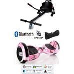 Citymate Elektrikli Kaykay Scooter Hoverboard Akıllı Dengeli + Hover Kart + Çanta Full Paket - PembeKamuflj