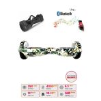 Citymate Hoverboard Elektrikli Kaykay Full Ledli Bluetooth Hoparlörlü 6.5 Inch Çanta Hediyeli Yeşil Kamuflaj D07