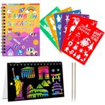 Cityrosy 2'li paket çizik sanat kağıdı gökkuşağı setleri Scratch Off sanat defter el sanatları çocuklar için paskalya hediyeleri sihirli kazıma seti el sanatları malzemeleri kitleri 3-12 yaş çocuklar