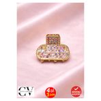 cityvision Gold Taşlı Mini Kadın Saç Tokası – Renkli Işıltılı Metal Mandal Toka 2 cm