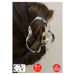cityvision Gümüş Renk Metal Elips Model Mandal Saç Tokası 7 cm