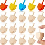 Civaner Hanukkah Ahşap Dreidel Boş Ahşap Dreidel Bitmemiş Doğal Ahşap Dreidel Hanuka Partisi için Kendin Yap Projeleri El Sanatları Aile Eğlence Malzemeleri, 0,8 x 0,8 x 1,6 inç (24 Adet)