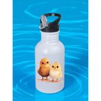 Civcivli Baskılı Matara Suluk 600 ml - Kız Çocuk Suluk, Kız Sulukları