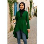 civetta Kadın Uzun Kollu Yakalı önden Düğmeli Uzun Atlas Blazer Ceket