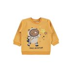 Civil Astronot Baskılı 6-18 Ay Sweatshirt - 9-12 Ay, 9-12 Ay, 19L91143225W1, Hardal, erkek-bebek