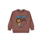 Civil Awesome Aslan Baskılı Erkek Çocuk Sweatshirt Kahverengi 3-4 Yaş, 2-3 Yaş, V5D94268426S1, Açık Kahverengi, erkek-çocuk