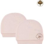 Civil Baby 0+ Ay Pembe Bebek Organik 2'li Şapka Kız Çocuk İçin Rahat ve Şık Aksesuar