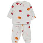 Civil Baby Ayı Çilek Empirme 6-18 Ay Pijama Takımı - Ekru