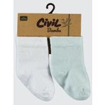 Civil Baby Bebek 2'li Bambu Çorap Set 0-12 Ay Beyaz-Mavi