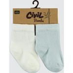 Civil Baby Bebek 2'li Bambu Çorap Set 6-18 Ay Ekru-Mavi
