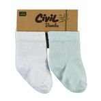 Civil Baby Bebek 2'li Çorap Set 6-18 Ay Beyaz-Mavi