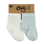 Civil Baby Bebek 2'li Çorap Set 6-18 Ay Ekru-Mavi