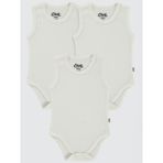 Civil Baby Bebek 3'lü Çıtçıtlı Badi 3-9 Ay Beyaz