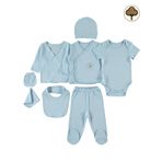 Civil Baby Bebek Organik 8'li Zıbın Takımı 0-1 Ay Mavi