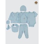 Civil Baby Bebek Organik 8'li Zıbın Takımı - Mavi0-1 Ay
