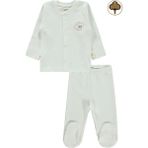 Civil Baby Bebek Organik Pijama Takımı 0-6 Ay Ekru - 6 - 9 Ay