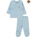 Civil Baby Bebek Organik Pijama Takımı 0-6 Ay Mavi - 1 - 3 Ay