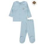 Civil Baby Bebek Organik Pijama Takımı 0-6 Ay Mavi