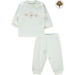 Civil Baby Bebek Organik Pijama Takımı 1-9 Ay Ekru - 1 - 3 Ay
