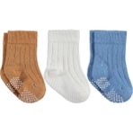 Civil Baby Çift Baskı Kaydırmaz 3'lü 6- Bebek Erkek Çorap Set - Standart - 6-9 Ay